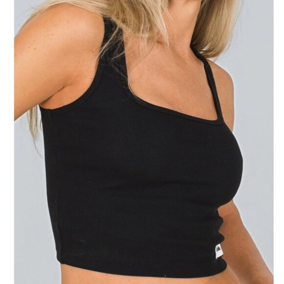 NWT Siella Cotton Rib Square Neck Tank Black - Picture 11 of 12